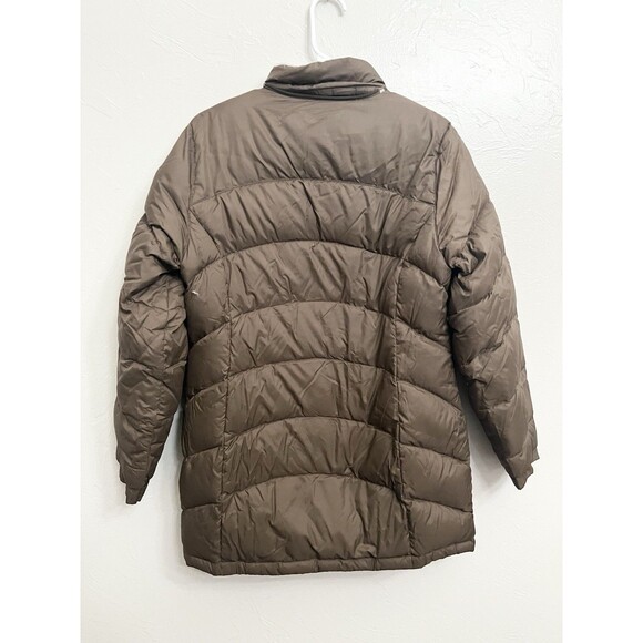 LL Bean Women’s Winter Down Puffer Parka Jacket Size Small Brown Outdoors Hole - Picture 7 of 11